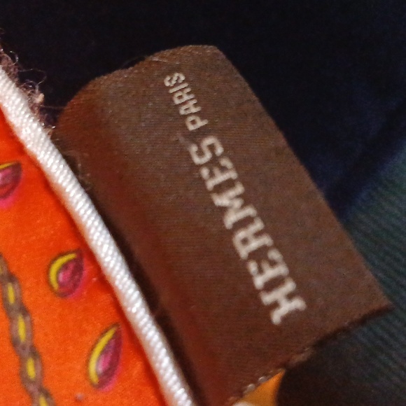 Hermes Orange Silk-Pattern Accent Pillow with Horses Multicolor Motif - Picture 6 of 7